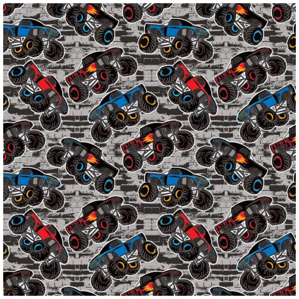Monster Truck mintás csomagolópapír 100x70cm-es kép 1