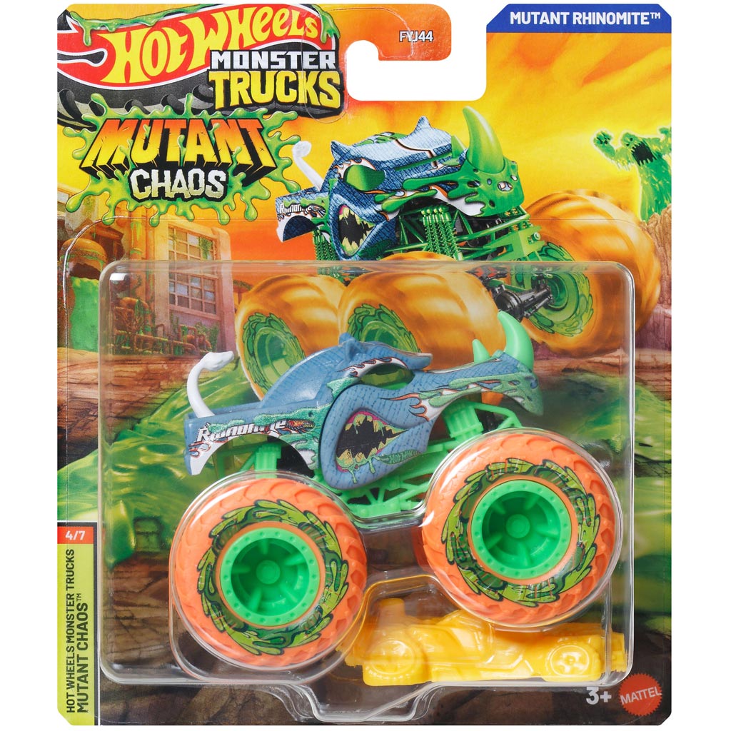 Hot Wheels Monster Trucks: Mutant Chaos Rhinomite monster kisautó 1/64 - Mattel kép 1