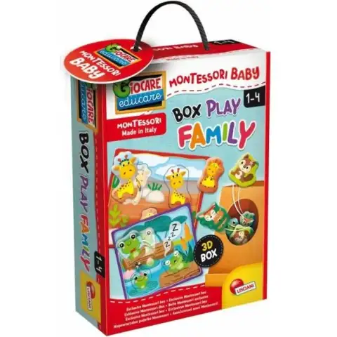 Montessori: Baby Box készségfejlesztő formaillesztő puzzle - Állatok - Lisciani kép 1
