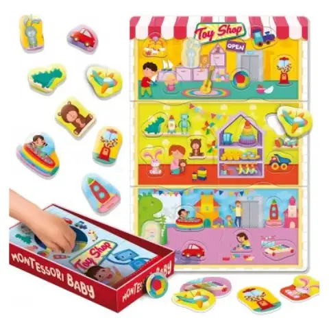 Montessori: Baby Box készségfejlesztő formaillesztő puzzle - Lisciani kép 2