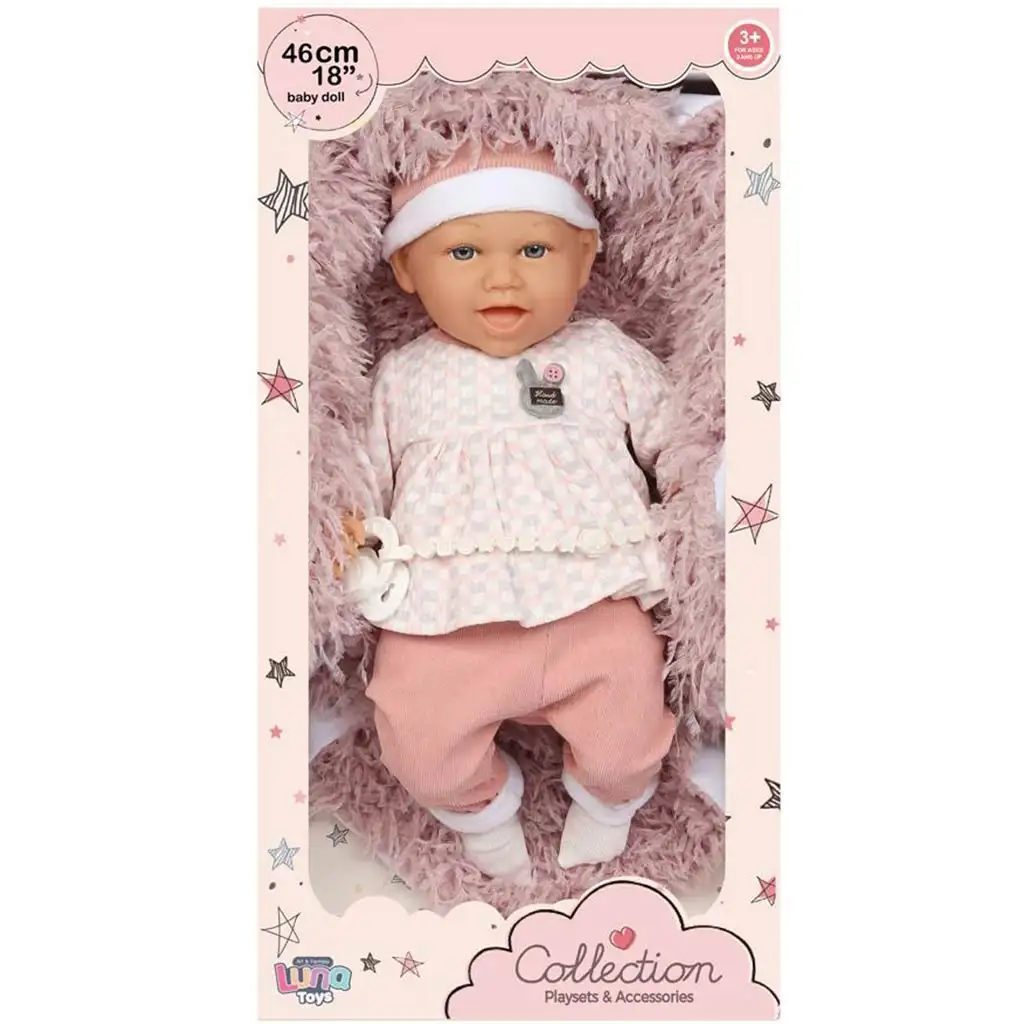 Mosolygós baba kiegészítőkkel 45cm-es kép 1