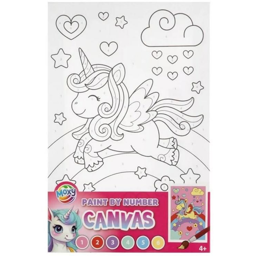 Festés számok szerint Unikornis a szivárványon vászonkép 30x19 cm kép 1