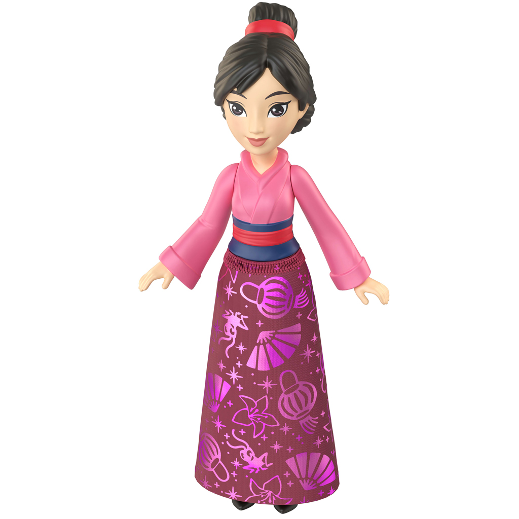 Disney hercegnők: Mini Mulan hercegnő baba fényes szoknyával - Mattel kép 2