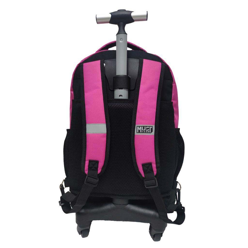 Luna: Must Team Pink 3 rekeszes gurulós iskolatáska, hátizsák 31x24x45cm kép 2