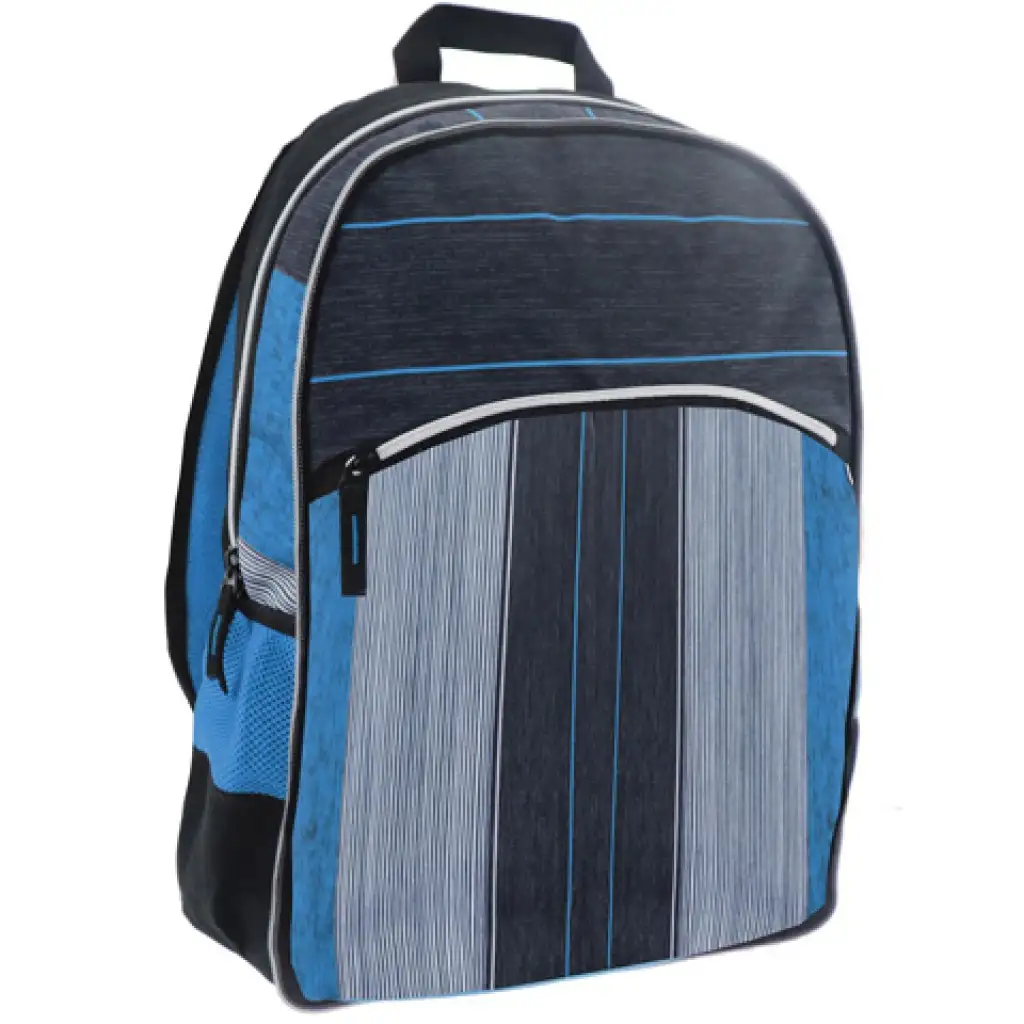 Must: Kék-Fekete 2 az 1-ben négyrekeszes iskolatáska, hátizsák 47x25x33cm kép 2