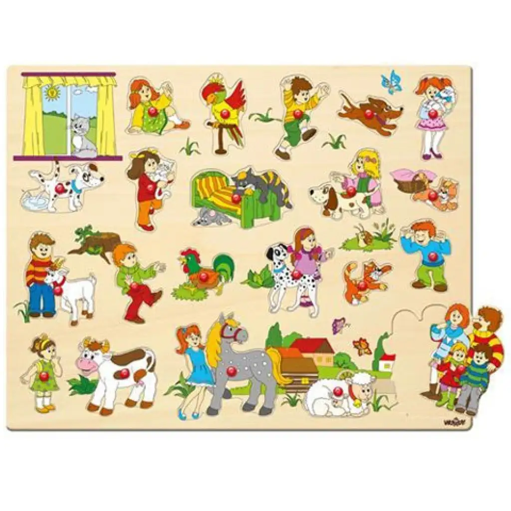 Nagy fa forma-puzzle fogantyúval - Woodyland kép 1