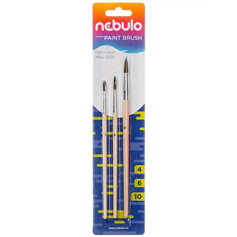Nebulo: Ecset natúr fanyelű 3db-os szett (4-6-10) kép 1