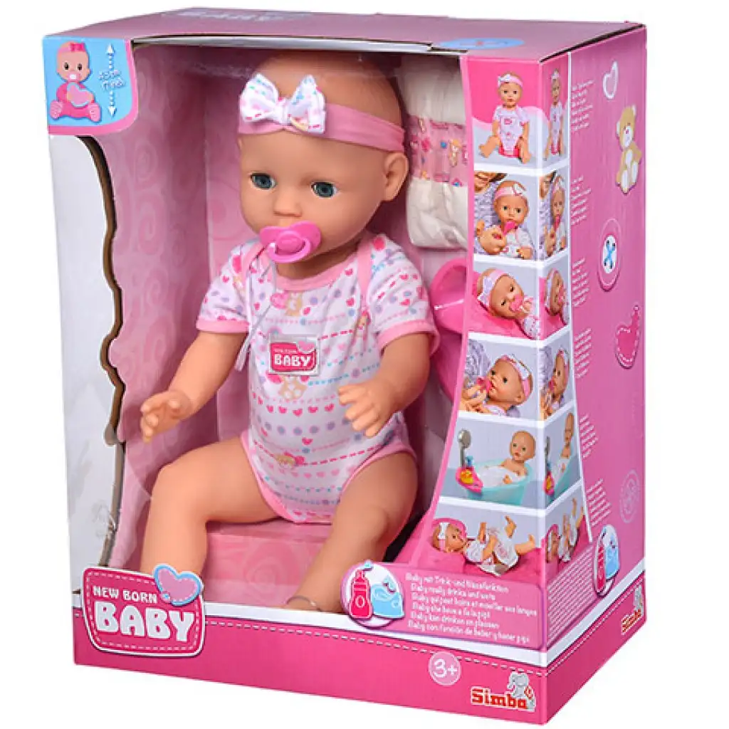 New Born Baby Pisilős baba kiegészítőkkel 43cm - Simba Toys kép 1