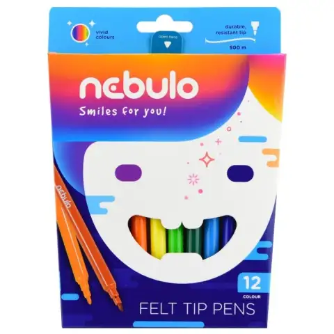 Nebulo: Filctoll színes 12db-os szett kép 1