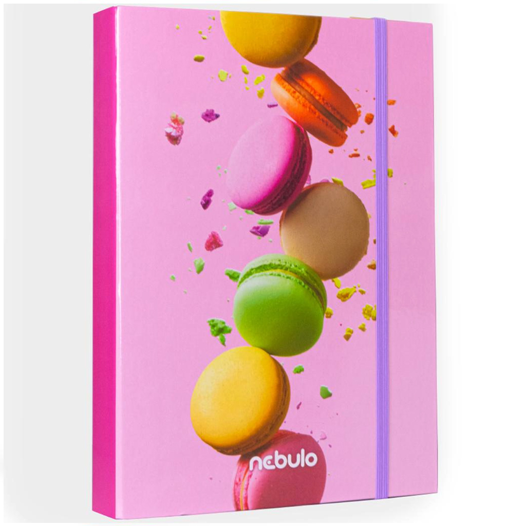 Nebulo: Füzetbox A/4-es méretben macaron mintával kép 1