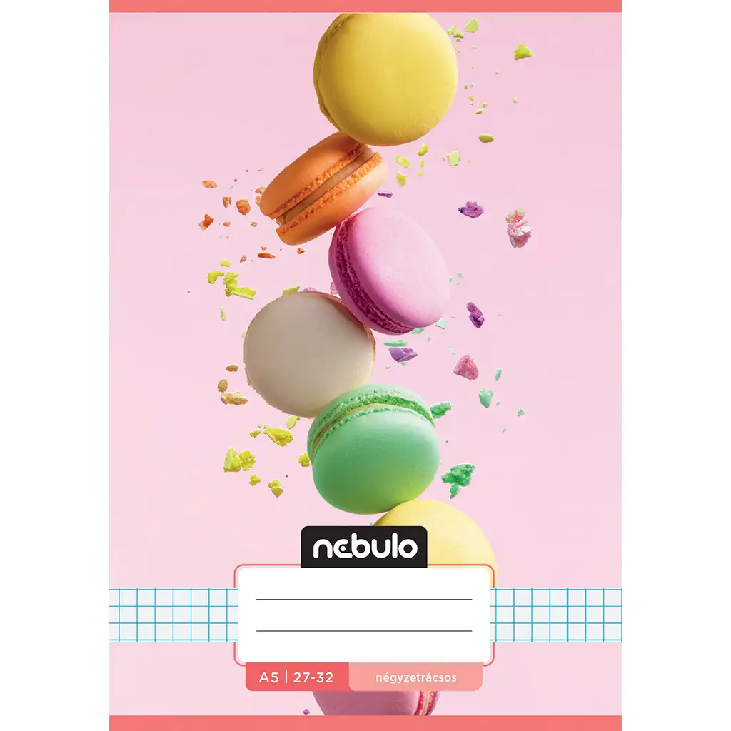 Nebulo: Macaron mintás kockás füzet A/5 27-32 kép 1