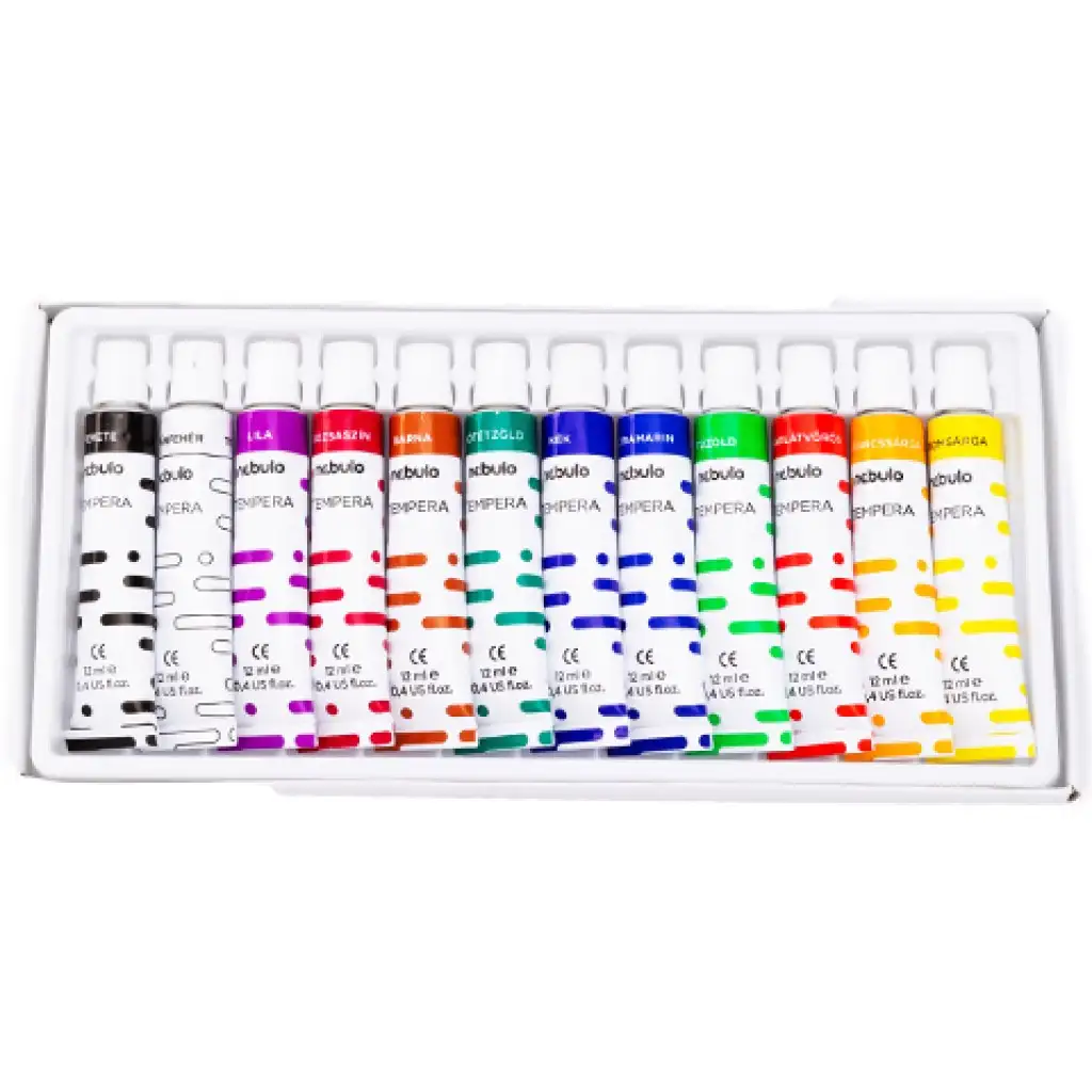 Nebulo: Színes tempera készlet 12ml 12db kép 2
