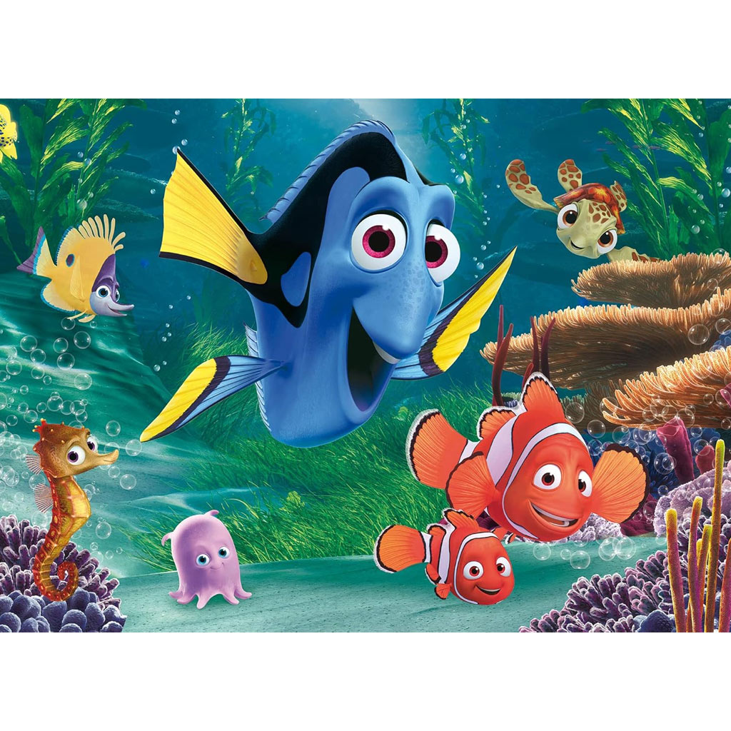 Némó nyomában 2 az 1-ben 24db-os Eco maxi puzzle és színező 70x50cm - Lisciani kép 2