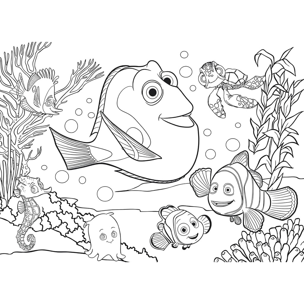 Némó nyomában 2 az 1-ben 24db-os Eco maxi puzzle és színező 70x50cm - Lisciani kép 3