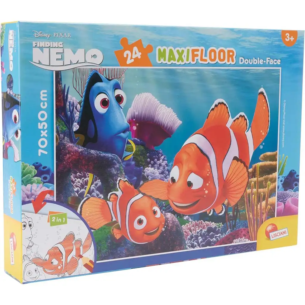 Némó nyomában 2 az 1-ben maxi 24db-os puzzle és színező 70x50cm - Lisciani kép 1