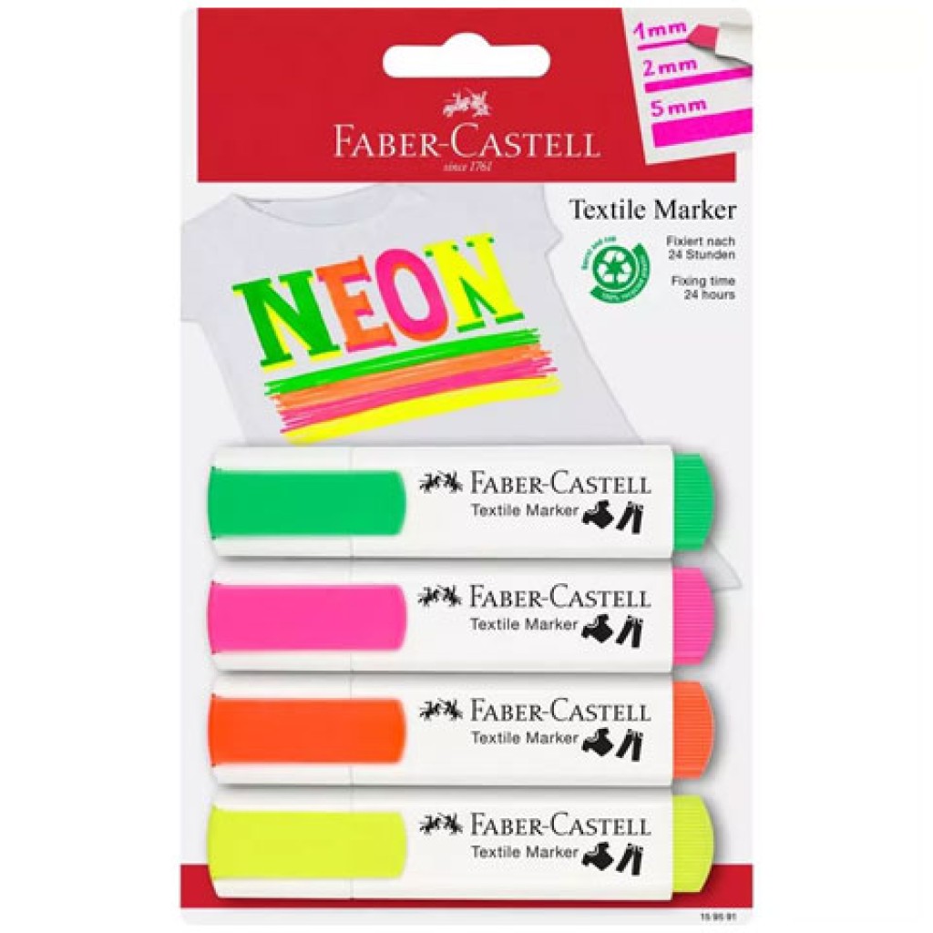 Faber-Castell: Neon színű textilfilc szett 4db-os kép 1