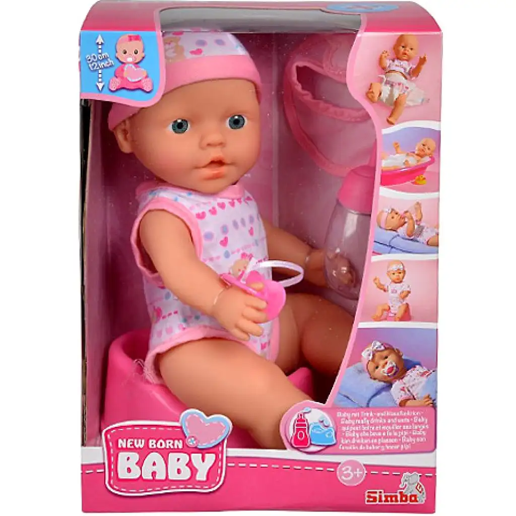 New Born pisilős baba kiegészítőkkel - Simba Toys kép 1