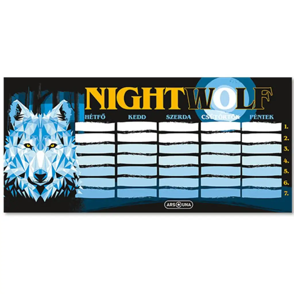 Ars Una: Nightwolf egylapos, kétoldalas órarend kép 1