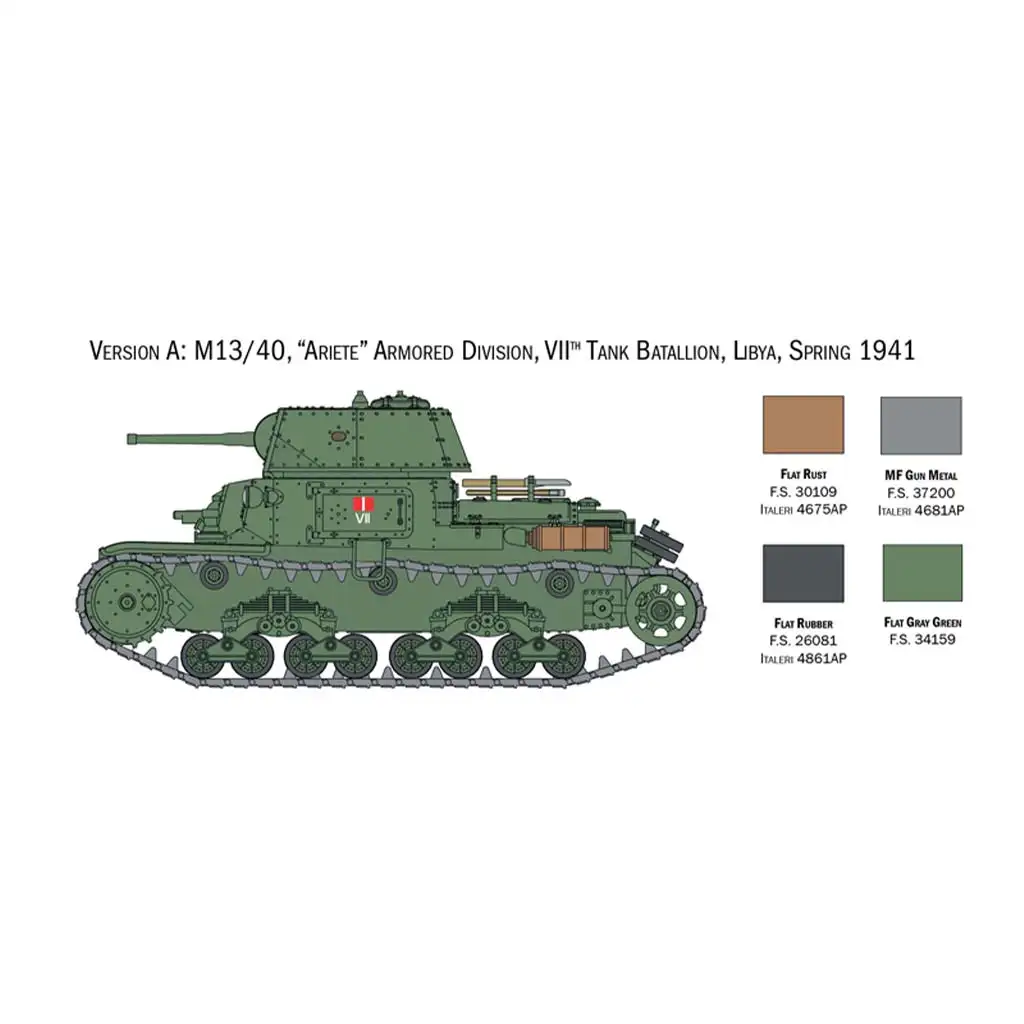 Italeri 1/56 Italian Tanks & Semoventi tank makett kép 3