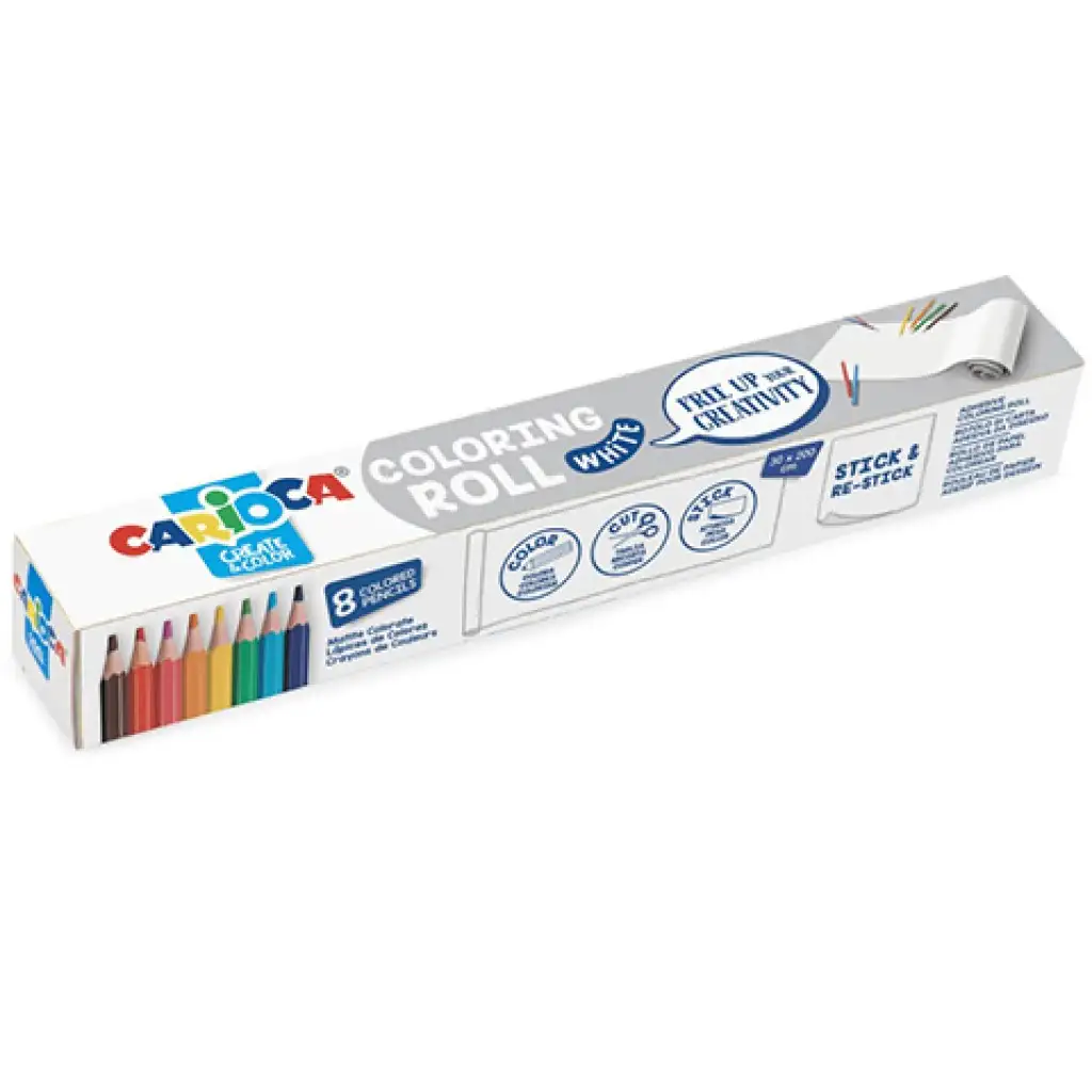 Öntapadós színezőhenger 8db színes ceruzával - Carioca kép 1