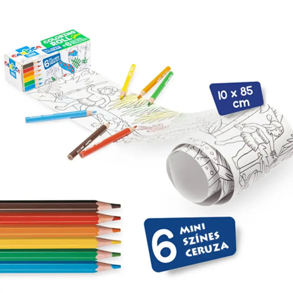 Öntapadós mini színezőhenger 6db mini ceruzával - Carioca kép 2