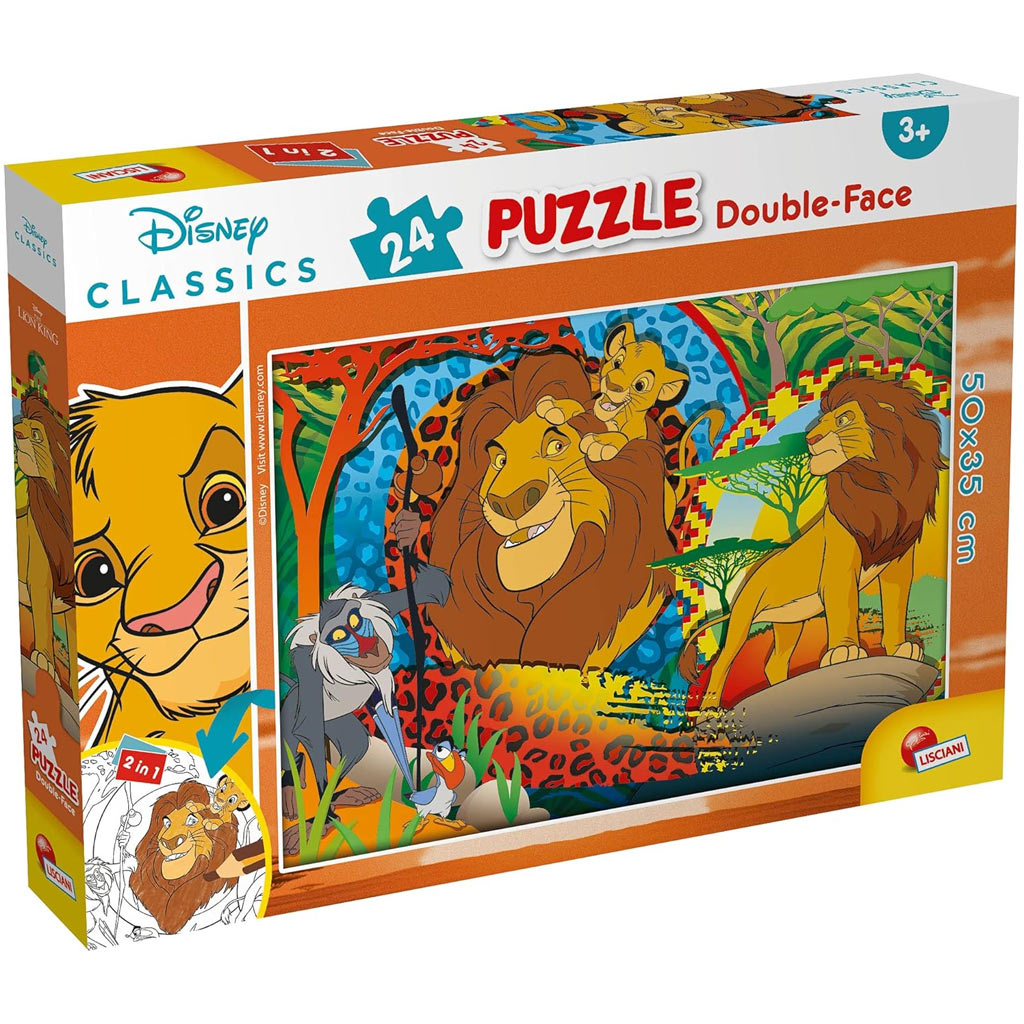 Oroszlánkirály 2 az 1-ben 24db-os puzzle és színező 50x35cm - Lisciani kép 1
