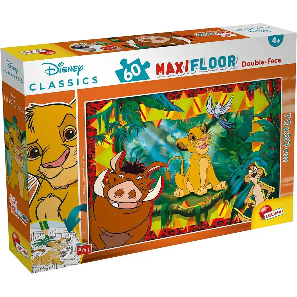 Az Oroszlánkirály 2 az 1-ben 60db-os maxi puzzle és színező 70x50cm - Lisciani kép 1