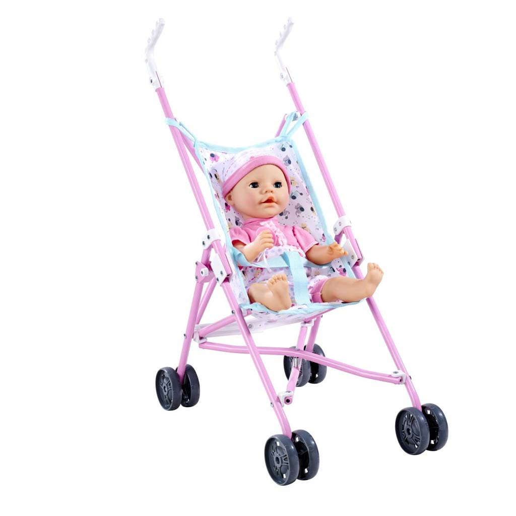 Összecsukható rózsaszín babakocsi - Simba Toys kép 2