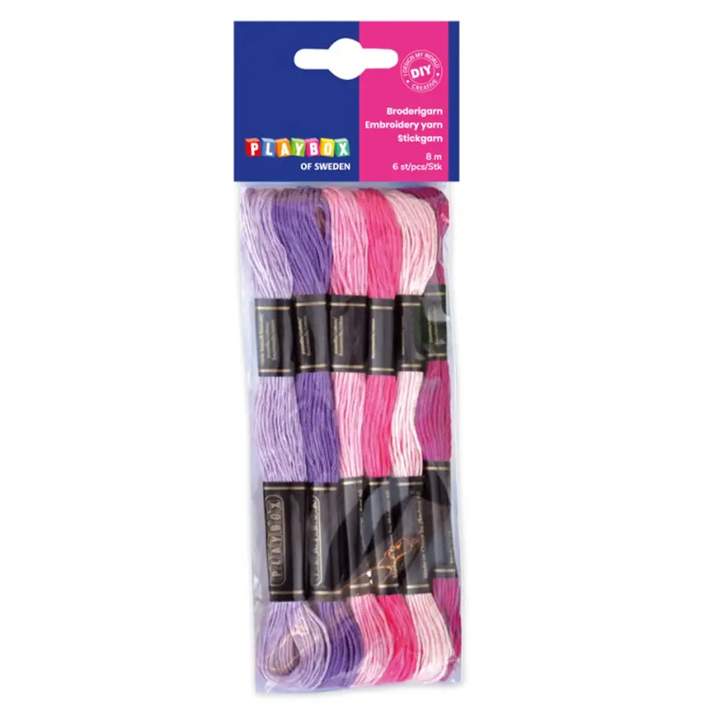 PlayBox: Hímzőfonal 6db-os szett pink-lila kép 1