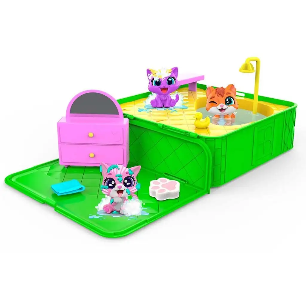 Washy Friends: Color Reveal Pancsoló cicusok jacuzzival és kiegészítőkkel kép 3