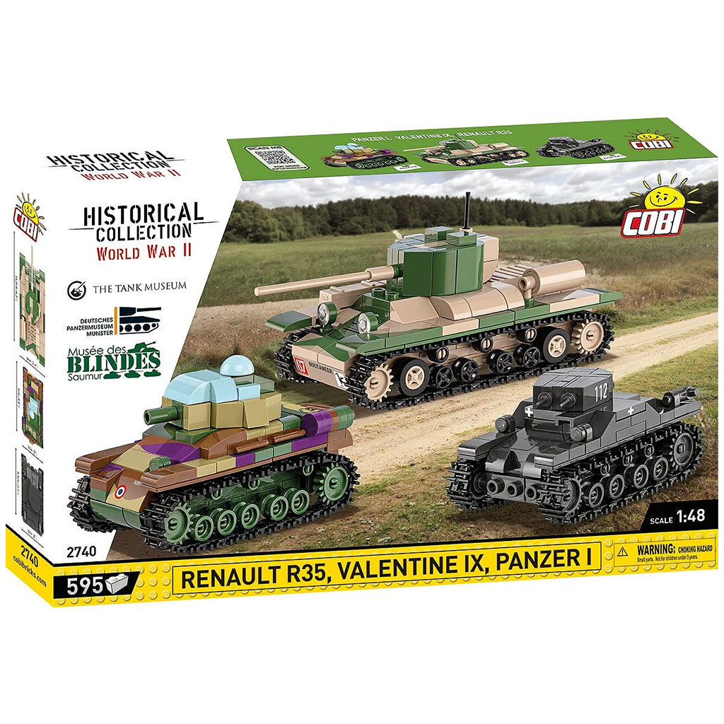 COBI: Panzer I, Renault R35 és Valentine IX – 3 az 1-ben építőjáték (2740) kép 1