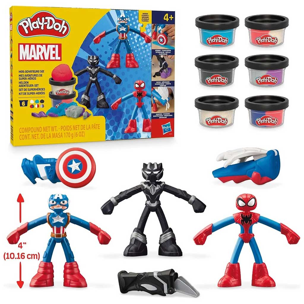 Play-Doh: Marvel Hősies kalandok gyurmaszett készlet 3db figurával - Hasbro kép 2