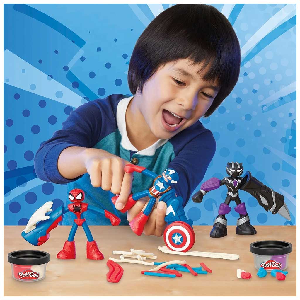 Play-Doh: Marvel Hősies kalandok gyurmaszett készlet 3db figurával - Hasbro kép 4