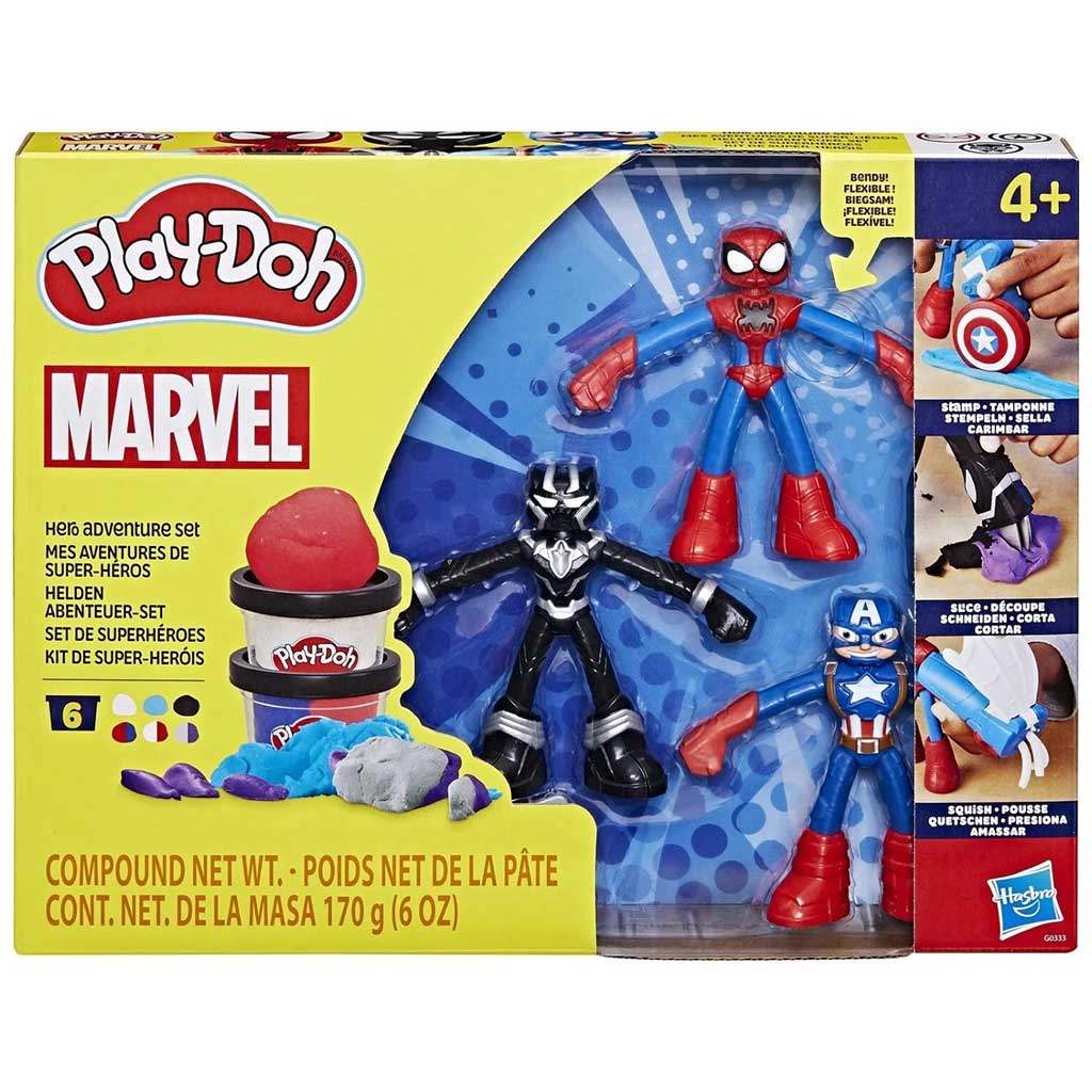 Play-Doh: Marvel Hősies kalandok gyurmaszett készlet 3db figurával - Hasbro kép 1