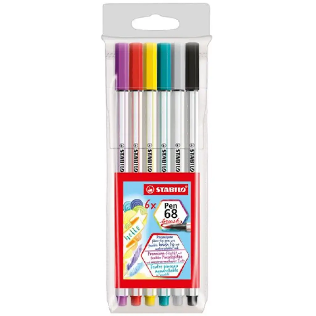 Stabilo: Pen 68 brush ecsetfilc készlet 6db-os kép 1