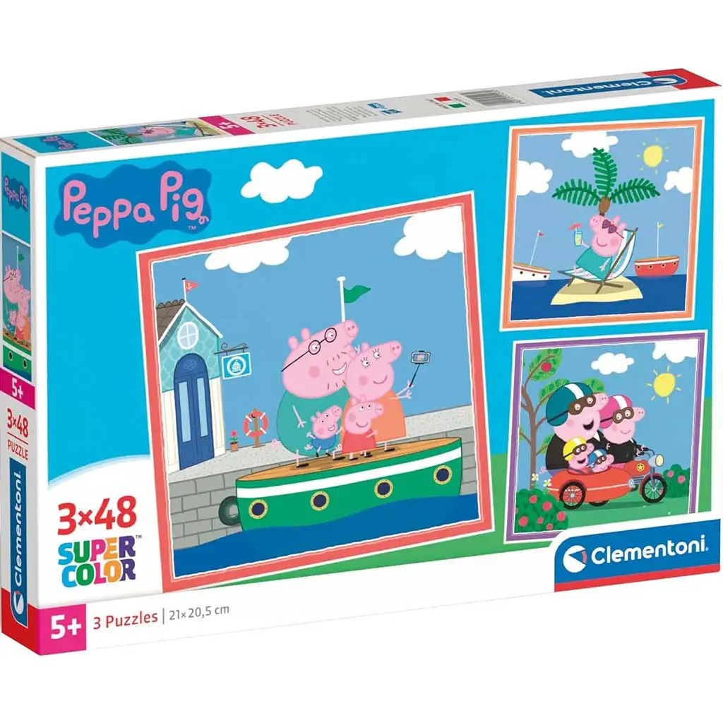 Peppa malac 3x48db-os Supercolor puzzle - Clementoni kép 1