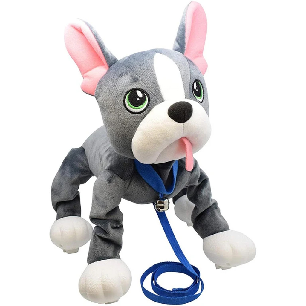 Peppy Pets: Francia bulldog plüss kutya pórázzal 28cm kép 2