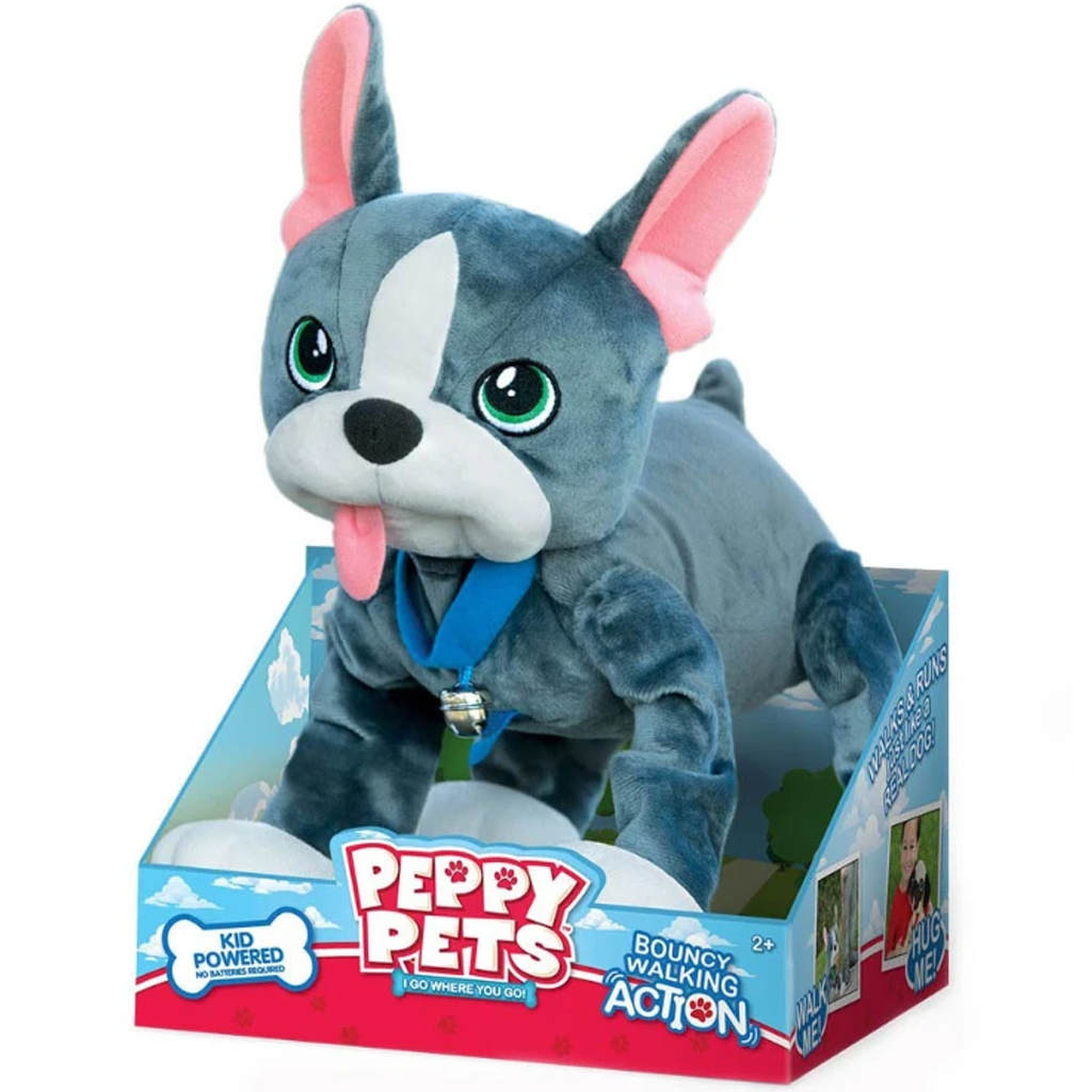 Peppy Pets: Francia bulldog plüss kutya pórázzal 28cm kép 1