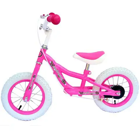 Pink futóbicikli fékkel 12" - Spartan kép 1
