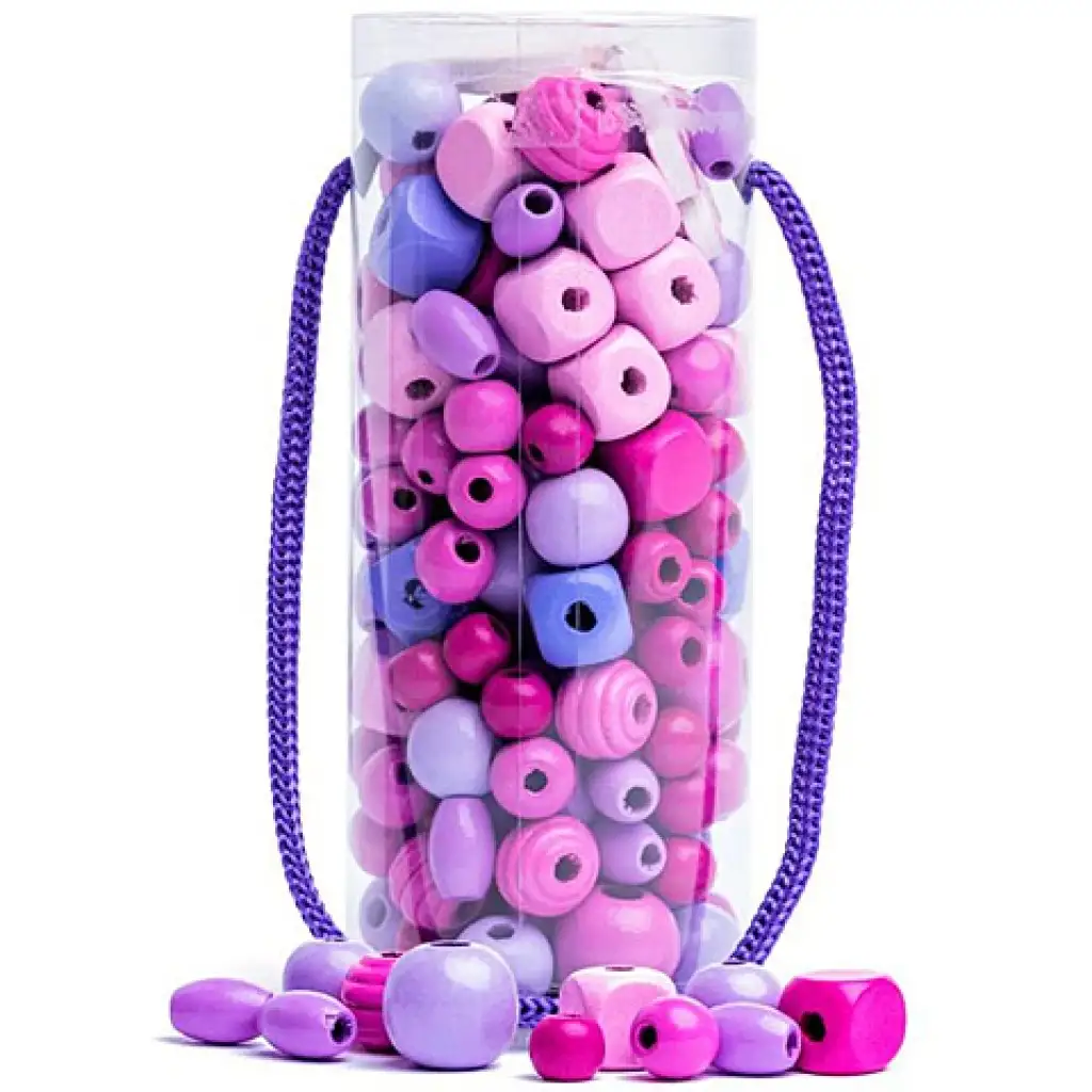 Pink fa gyöngyszett tégelyben kép 1
