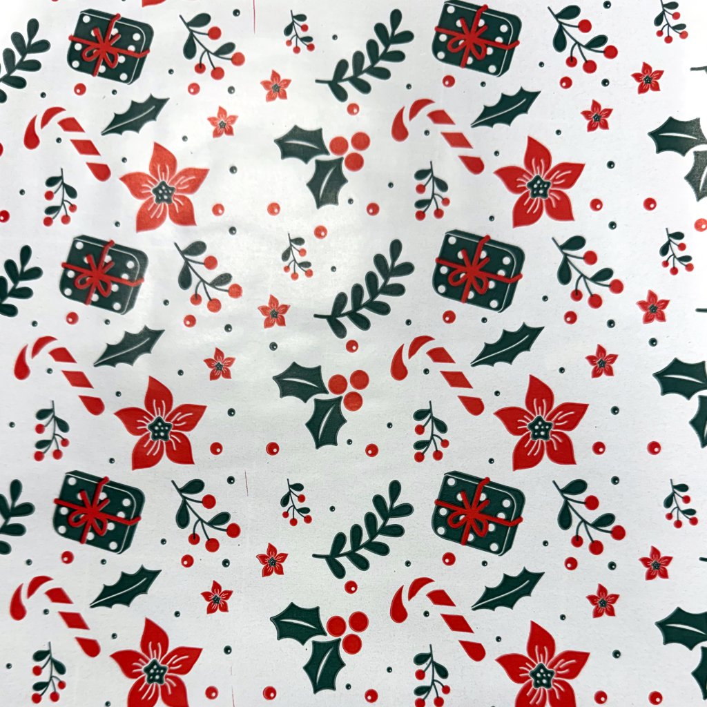 Piros cukorpálcás csomagolópapír 200x70cm kép 1