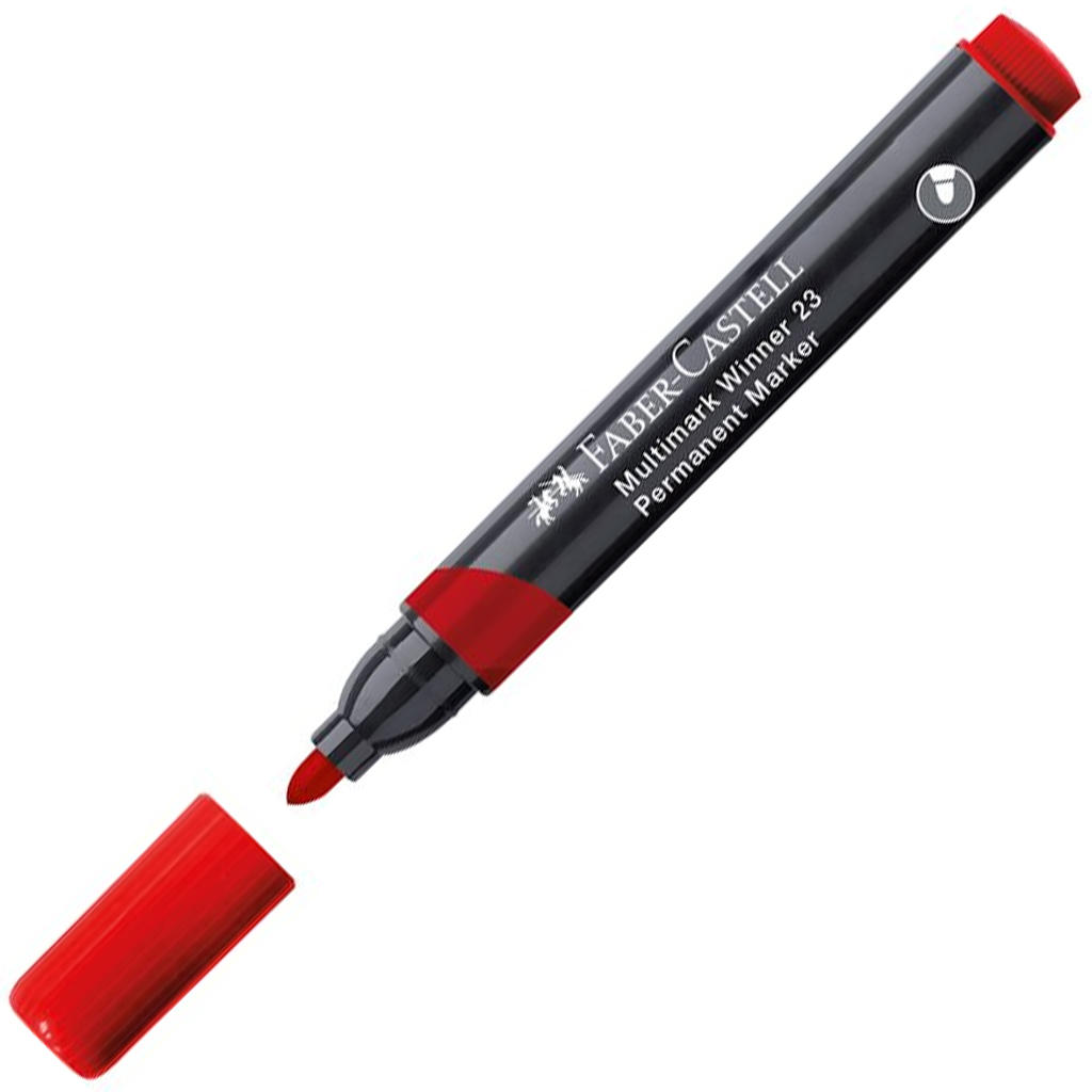 Faber-Castell: Permanent Marker piros alkoholos filctoll kerekített heggyel kép 1
