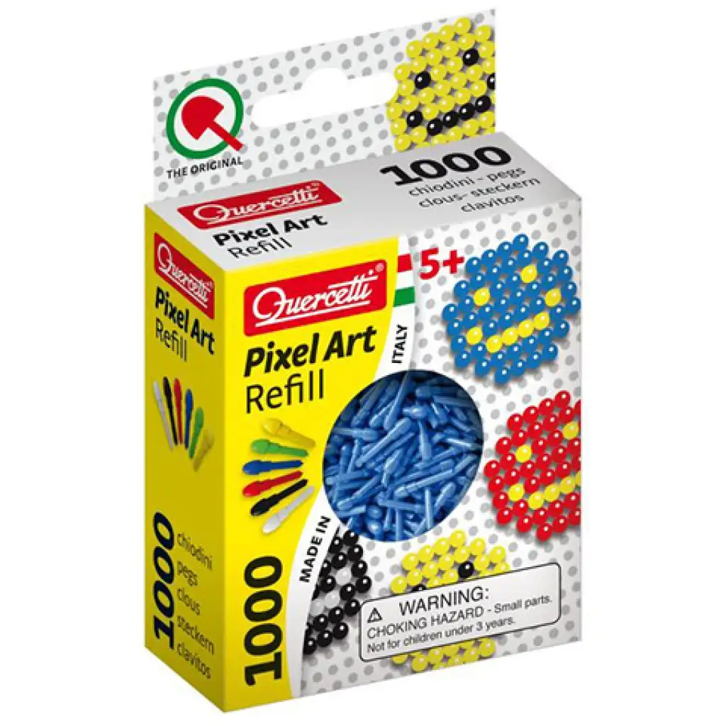 Quercetti: Pixel Art kék színű 4mm-es pötyi utántöltő 1000db-os kép 1