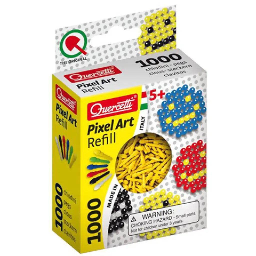 Quercetti: Pixel Art sárga színű 4mm-es pötyi utántöltő 1000db-os kép 1