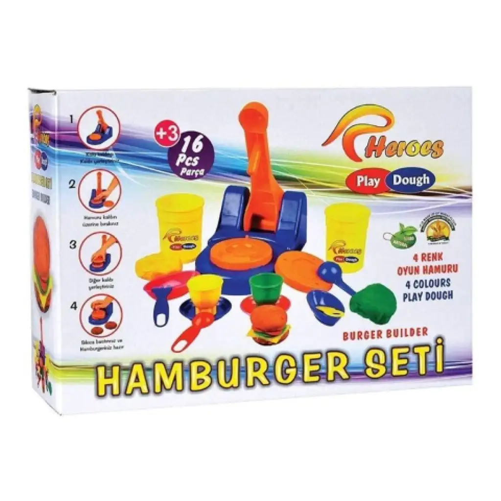 Play-Dough: Hamburgerkészítő gyurmaszett kép 1