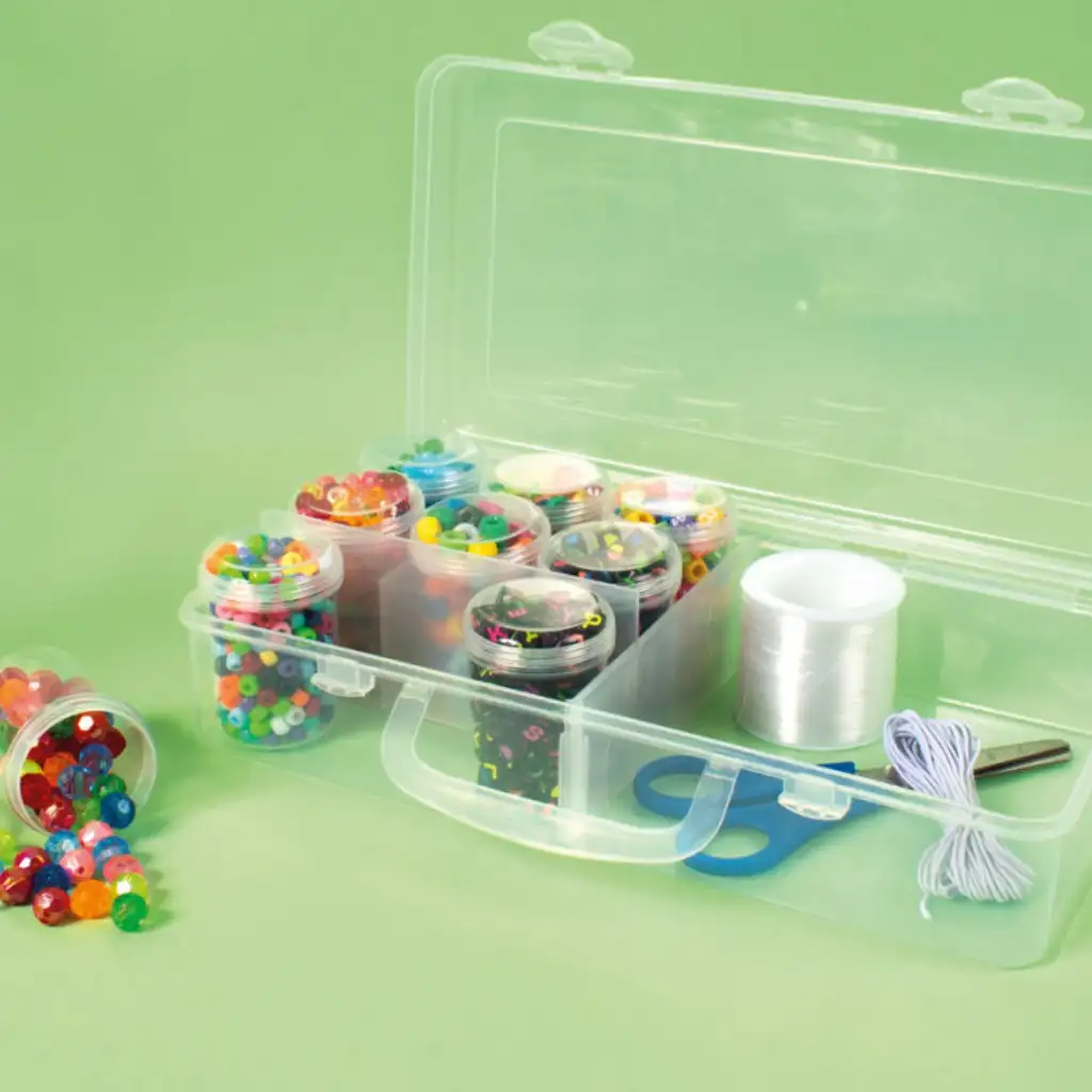 Playbox: Áttetsző tárolódoboz 2 rekesszel 26x13x6cm kép 1