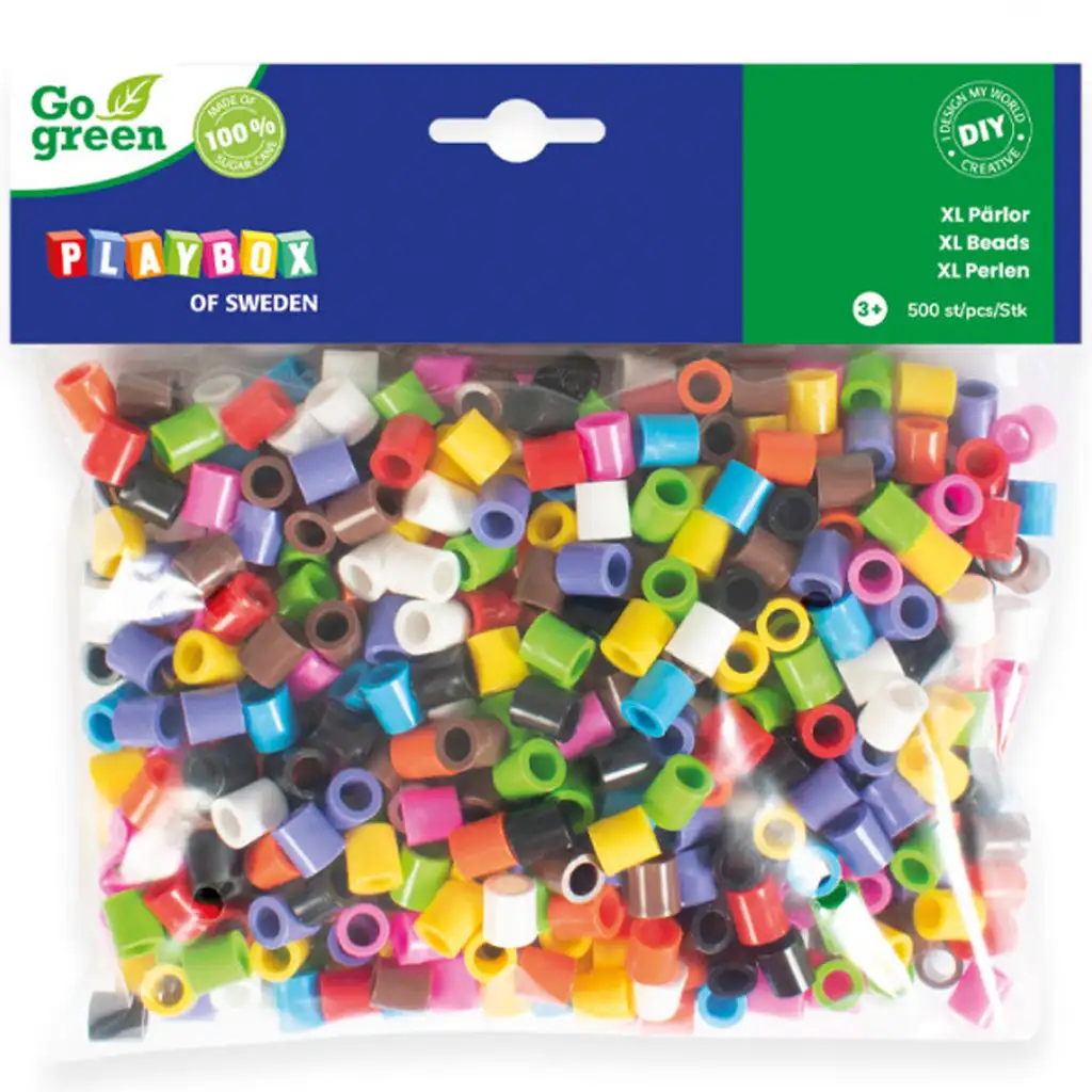 PlayBox: Go Green 9mm-es XL MAXI vasalható gyöngy 500db-os élénk színekben kép 1