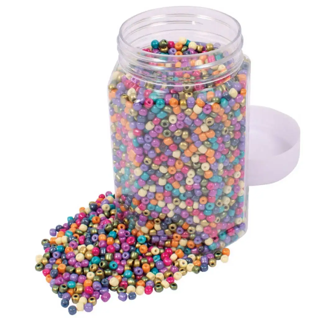 Playbox: Pasztell színű üveggyöngy készlet mix – Ø 5 mm, ~500g kép 1