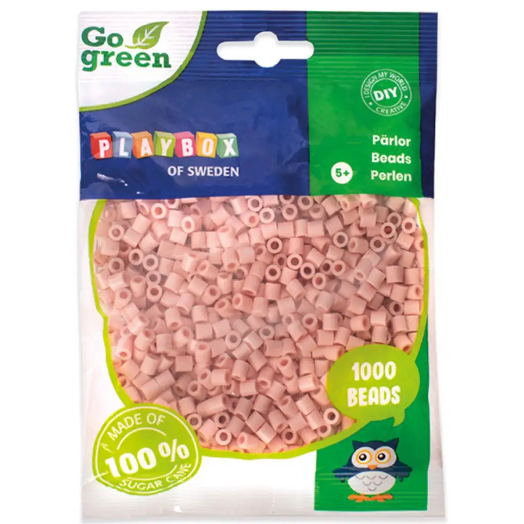 PlayBox: Go Green 5mm-es MIDI vasalható gyöngy 1000db-os világos bézs színben kép 1
