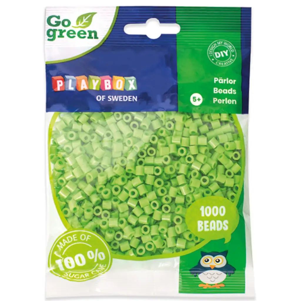 PlayBox: Go Green 5mm-es MIDI vasalható gyöngy 1000db-os világoszöld színben kép 1